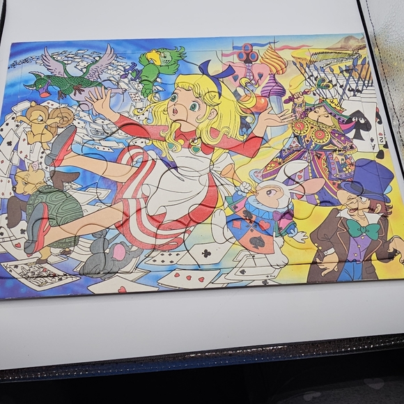 Lot of 4 Vintage Tray Puzzles 3 cardboard, 1 wood. Wrinkles, Alice in Wonderland - Picture 5 of 5